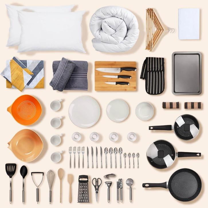 Affordable homegoods in California including cushions, baskets, plants, and lighting