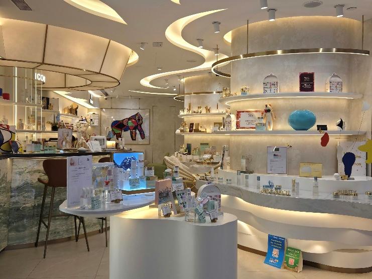 Perfumes displayed at a fragrance store in Fresno