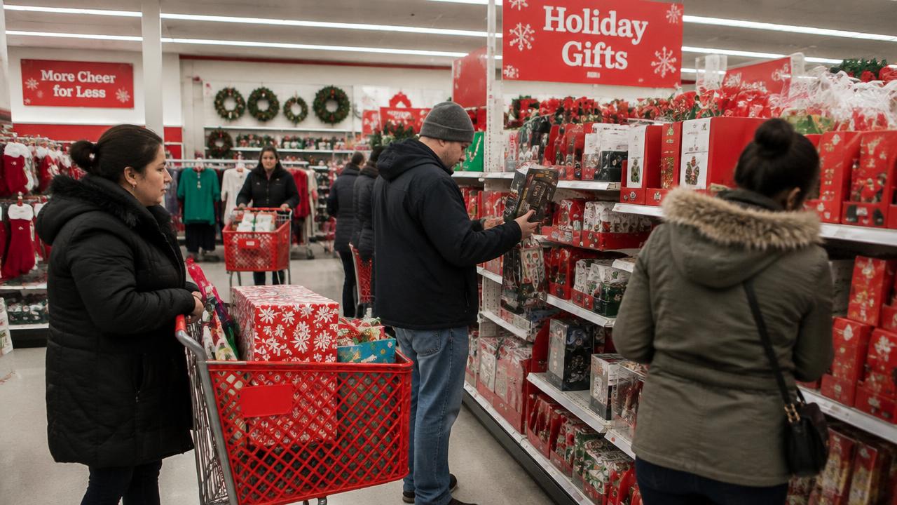 Shoppers looking for holiday gifts at a discount store