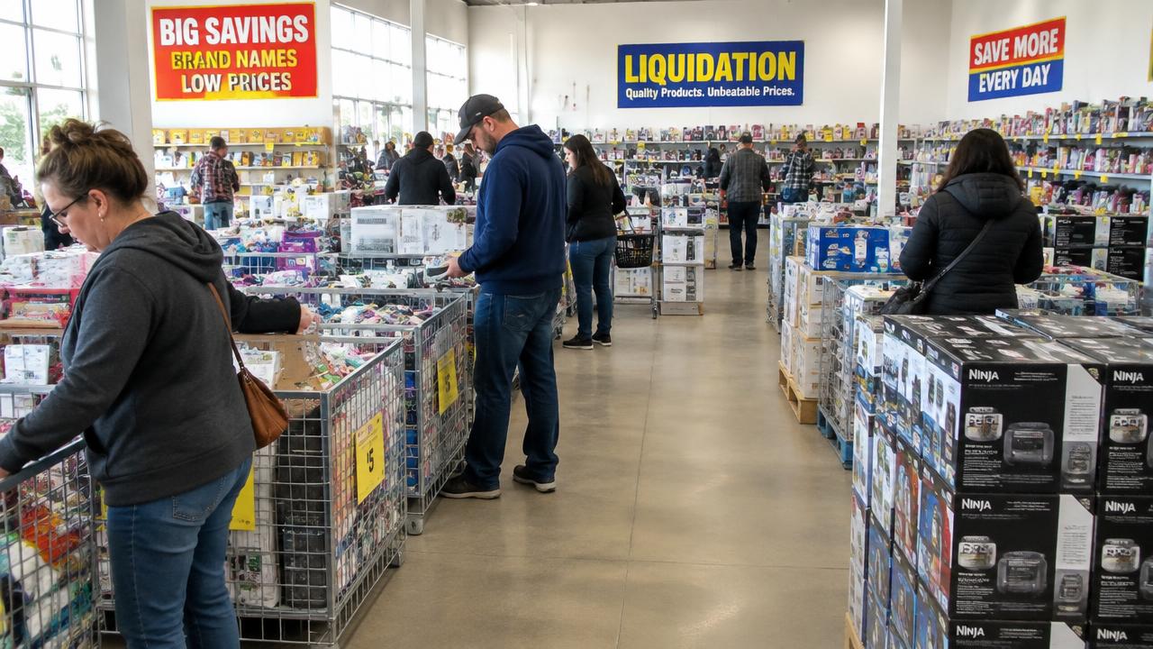 Shoppers browsing merchandise inside a discount store