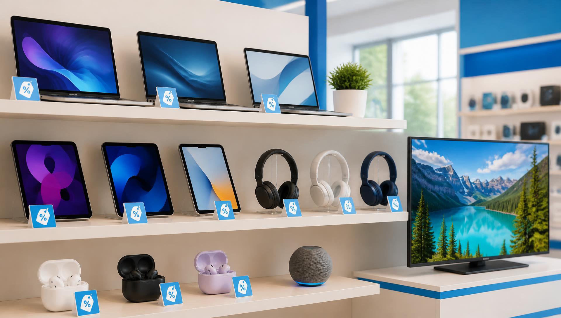 Discounted laptops, tablets, headphones, smart TVs and smart home devices on display at Deals4Less in Fresno
