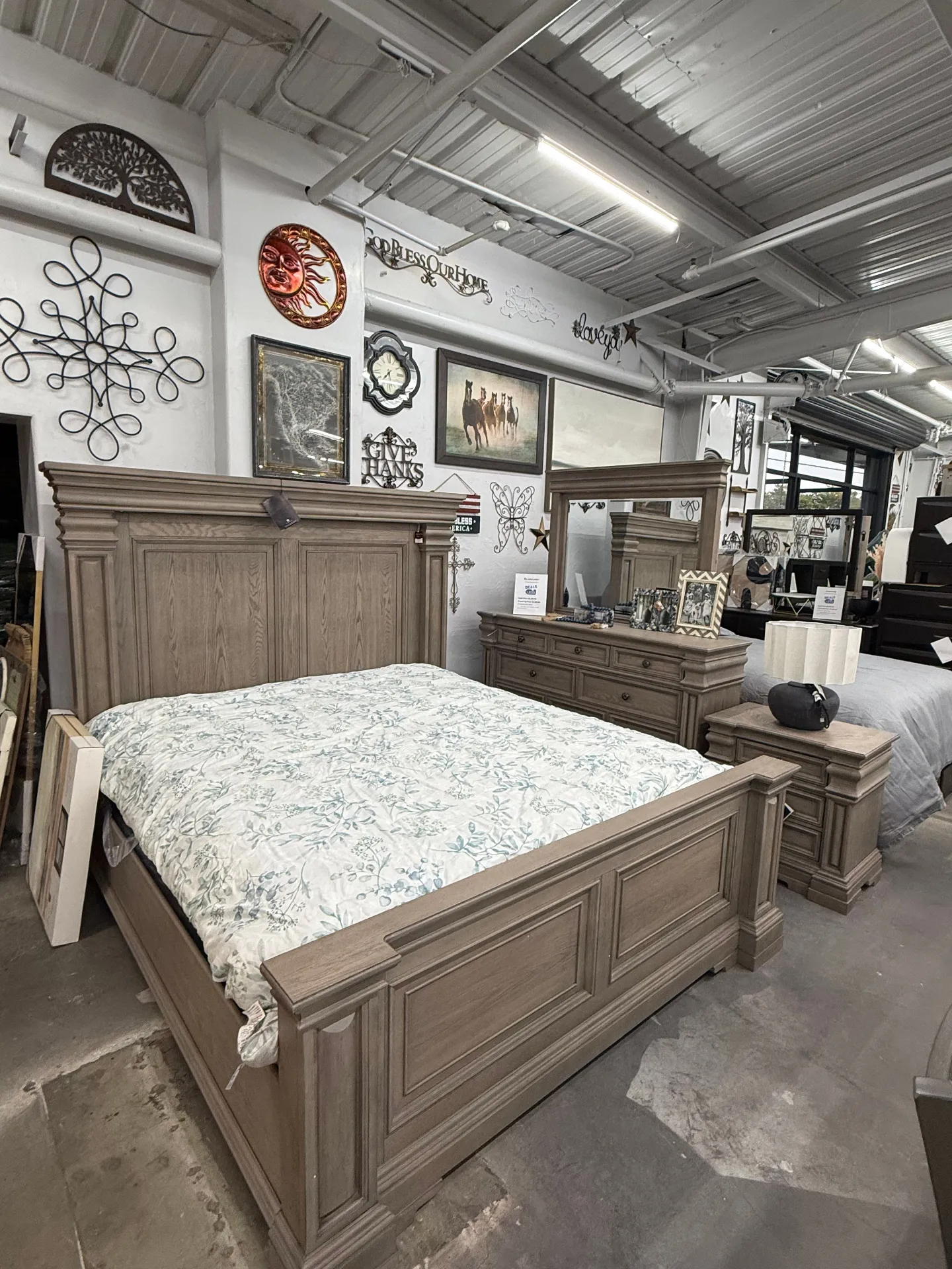 Ashley Furniture bedroom set with king bed and dresser at Deals4Less Spruce