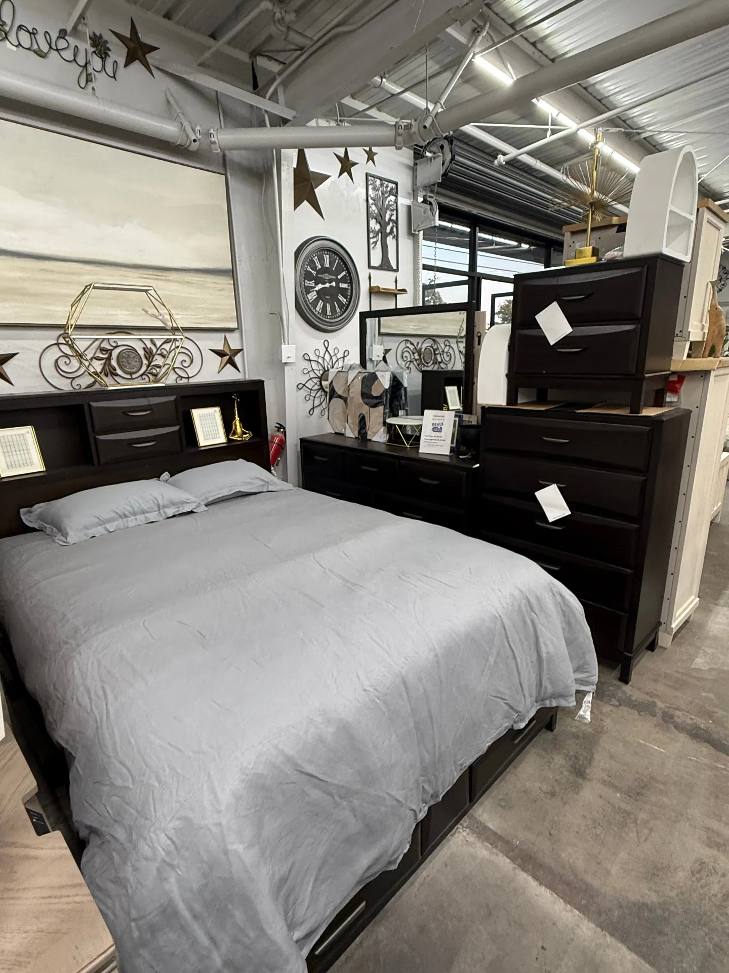 Dark wood bedroom set at Deals4Less Spruce